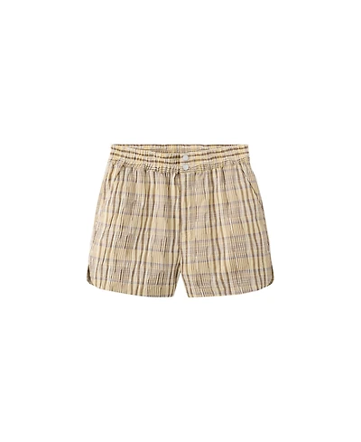 Mango Women's Straight Checkered Plaid Shorts, 2.56" Inseam
