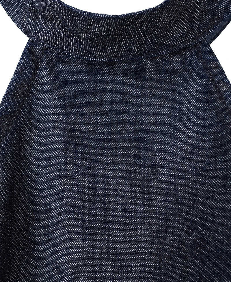 Mango Women's Halter Neck Open-Back Denim Dress