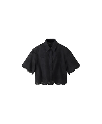 Mango Women's Embroidered Cropped Shirt