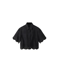 Mango Women's Embroidered Cropped Shirt