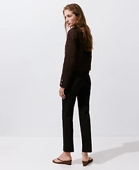 Mango Women's Mid-Rise Straight-Cut Crop Pants