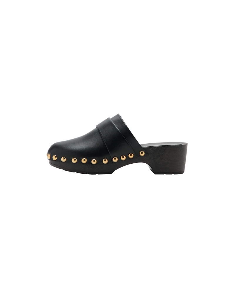 Mango Women's Studded Leather Clogs