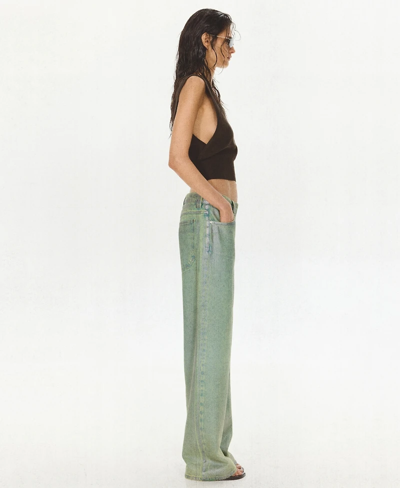 Mango Women's Low-Rise Straight Foil Jeans