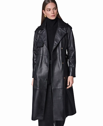 Donna Karan New York Women's Double Breasted Belted Trench Coat