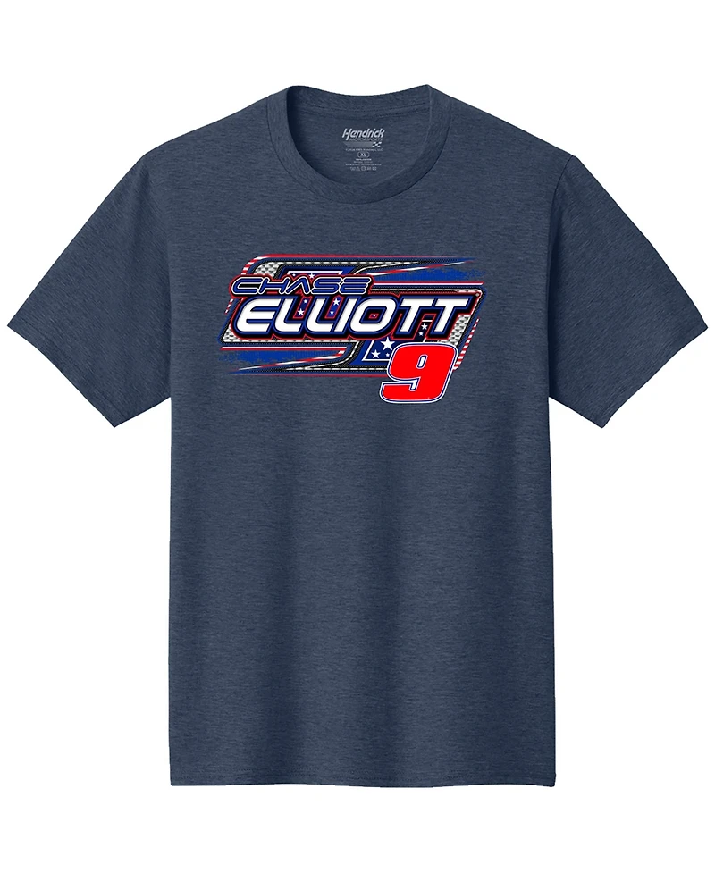 Classic Ink Men's Heather Navy Chase Elliott Napa Patriotic Car T-Shirt