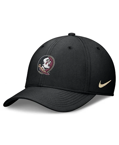 Nike Men's Black Florida State Seminoles Rise Swoosh Dri-fit Flex Hat