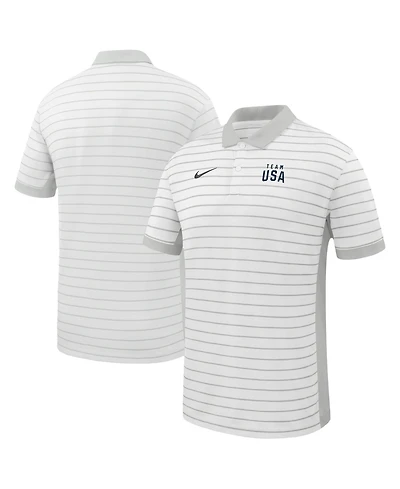 Nike Men's White Team Usa Victory Stripe Dri-fit Polo Shirt