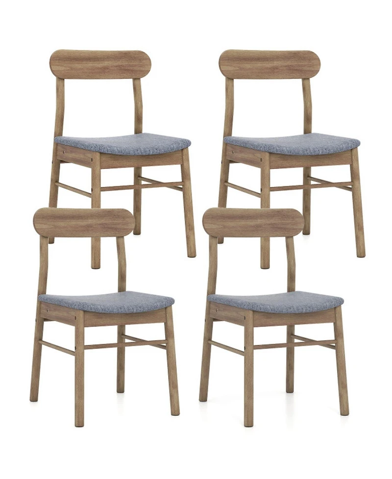 Sugift Armless Fabric Upholstered Dining Chairs Set of 4 with Curved Back