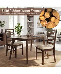 Sugift Upholstered Dining Chairs Set of 4 with Tall Padded Backrests