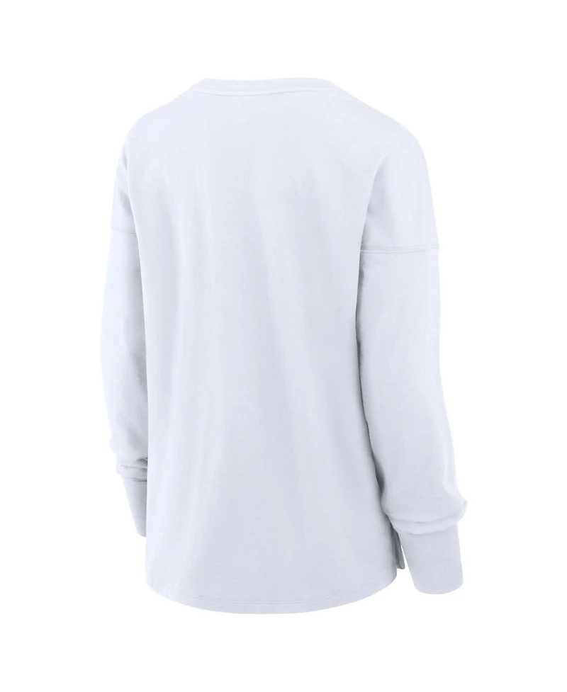 Fanatics Women's White Los Angeles Chargers Relaxed Hip Essential Long Sleeve T-Shirt