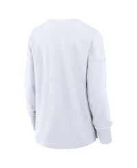 Fanatics Women's White Los Angeles Chargers Relaxed Hip Essential Long Sleeve T-Shirt