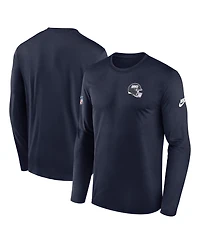 Nike Men's Navy New York Giants Legend Small Logo Dri-fit Long Sleeve T-Shirt