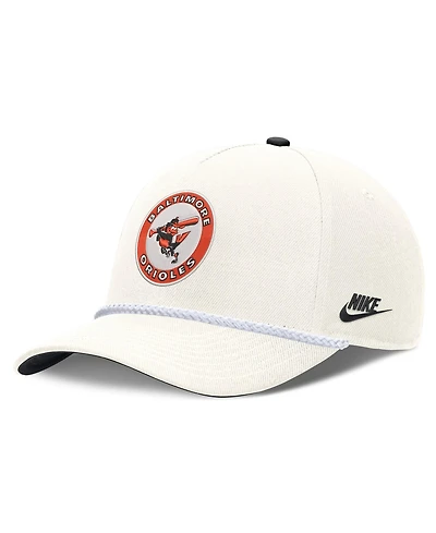 Nike Men's Cream Baltimore Orioles Cooperstown Rise Adjustable Hat