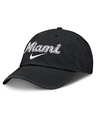 Nike Men's Black Miami Marlins Primetime Club Adjustable Hat