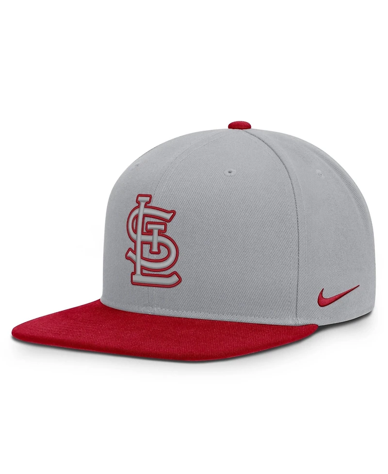 Nike Men's Gray/Red St. Louis Cardinals Primetime Pro Dri-fit Snapback Hat
