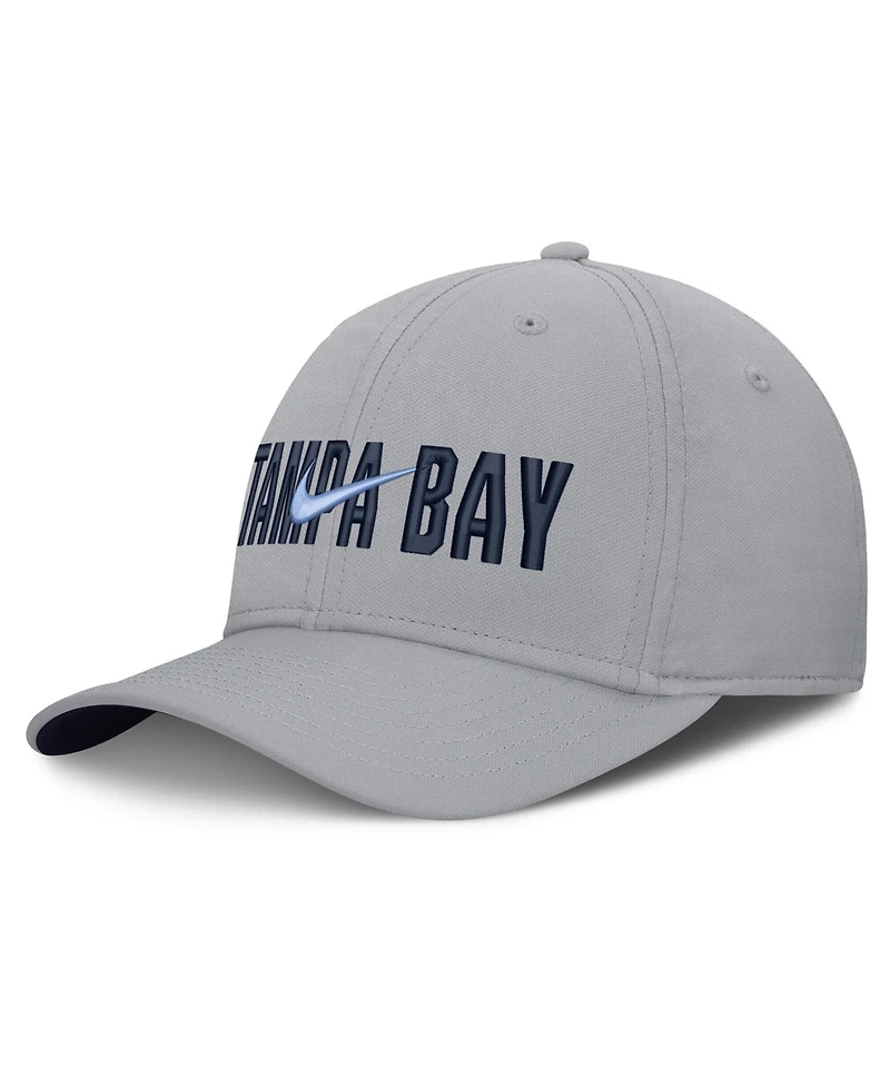 Nike Men's Gray Tampa Bay Rays Primetime Rise Dri-fit Flex Hat