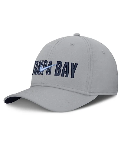 Nike Men's Gray Tampa Bay Rays Primetime Rise Dri-fit Flex Hat