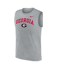 Nike Men's Heather Gray Georgia Bulldogs Primetime Legend Arch Dri-fit Muscle Tank Top