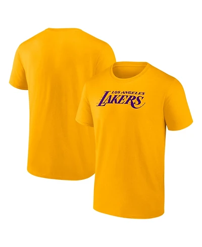 Logo Athletic Men's Gold Los Angeles Lakers Wordmark T-Shirt