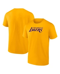Logo Athletic Men's Gold Los Angeles Lakers Wordmark T-Shirt