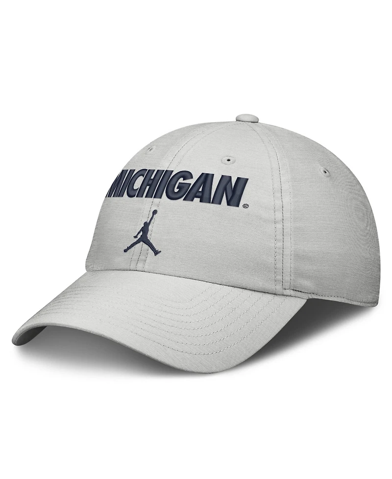 Jordan Men's and Women's Gray Michigan Wolverines 2026 On-Field Gameday Club Adjustable Hat