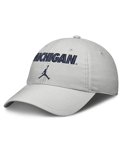 Jordan Men's and Women's Gray Michigan Wolverines 2026 On-Field Gameday Club Adjustable Hat