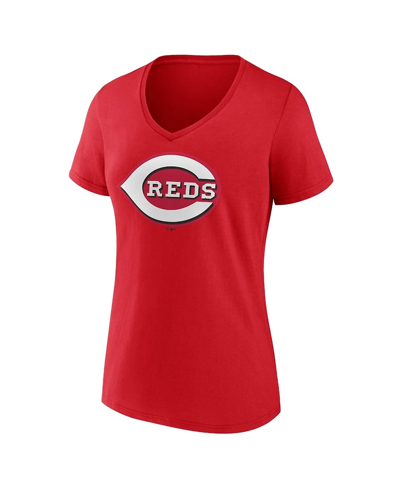 Logo Athletic Women's Red Cincinnati Reds V-Neck T-Shirt
