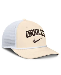 Nike Men's Natural/White Baltimore Orioles Rise Dri-fit Trucker Adjustable Hat