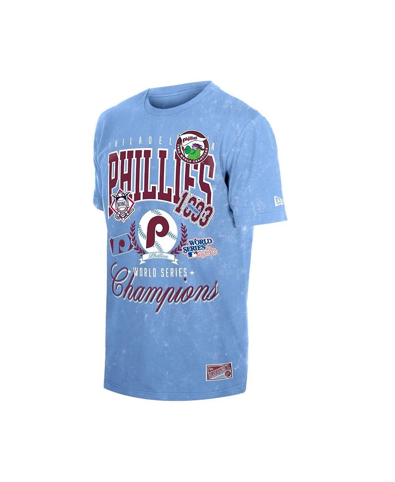 New Era Men's Light Blue Philadelphia Phillies Mineral Wash T-Shirt