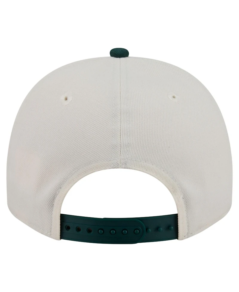 New Era Men's Cream/Dark Green Pittsburgh Pirates Chrome A-Frame 9FIFTY Snapback Hat