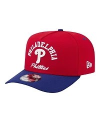 New Era Men's Red/Royal Philadelphia Phillies Arched A-Frame 9FIFTY Adjustable Hat