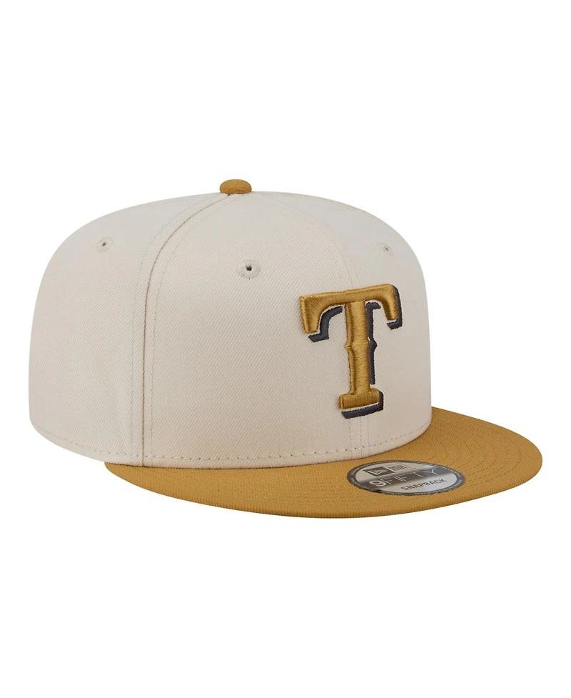 New Era Men's Light Beige/Khaki Texas Rangers Two-Tone Color Pack 9FIFTY Snapback Hat