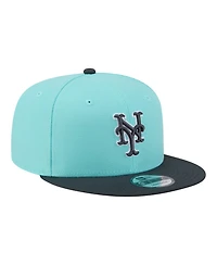New Era Men's Turquoise/Charcoal New York Mets Two-Tone Color Pack 9FIFTY Snapback Hat