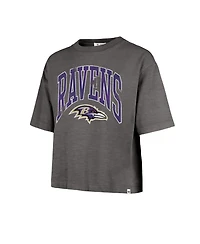 '47 Brand Women's Charcoal Baltimore Ravens Cropped Mindi Slub T-Shirt