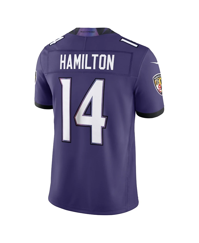 Nike Men's Kyle Hamilton Purple Baltimore Ravens Team Vapor F.u.s.e. Stitched Limited Jersey