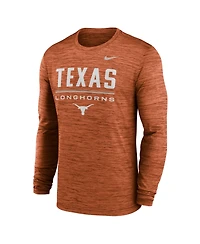 Nike Men's Texas Orange Longhorns Sideline Velocity Dri-fit Long Sleeve T-Shirt