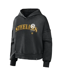 Fanatics Women's Black Pittsburgh Steelers Counter Run Pullover Hoodie