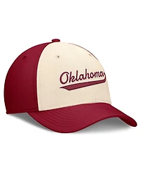 Nike Men's Natural/Crimson Oklahoma Sooners Legacy Swooshflex Dri-fit Hat