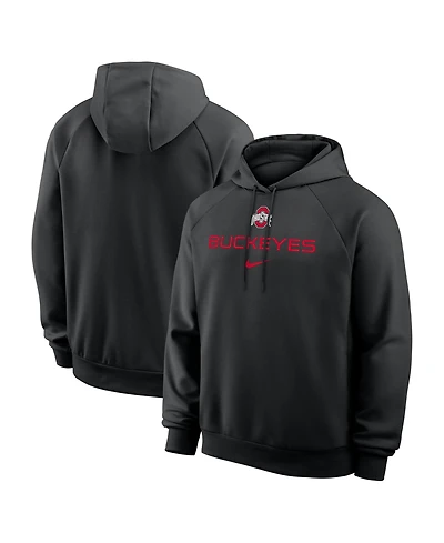 Nike Men's Black Ohio State Buckeyes Premium Performance Raglan Dri-fit Hoodie