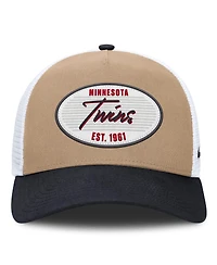Nike Men's Khaki/Navy Minnesota Twins Rise A-Frame Trucker Adjustable Hat