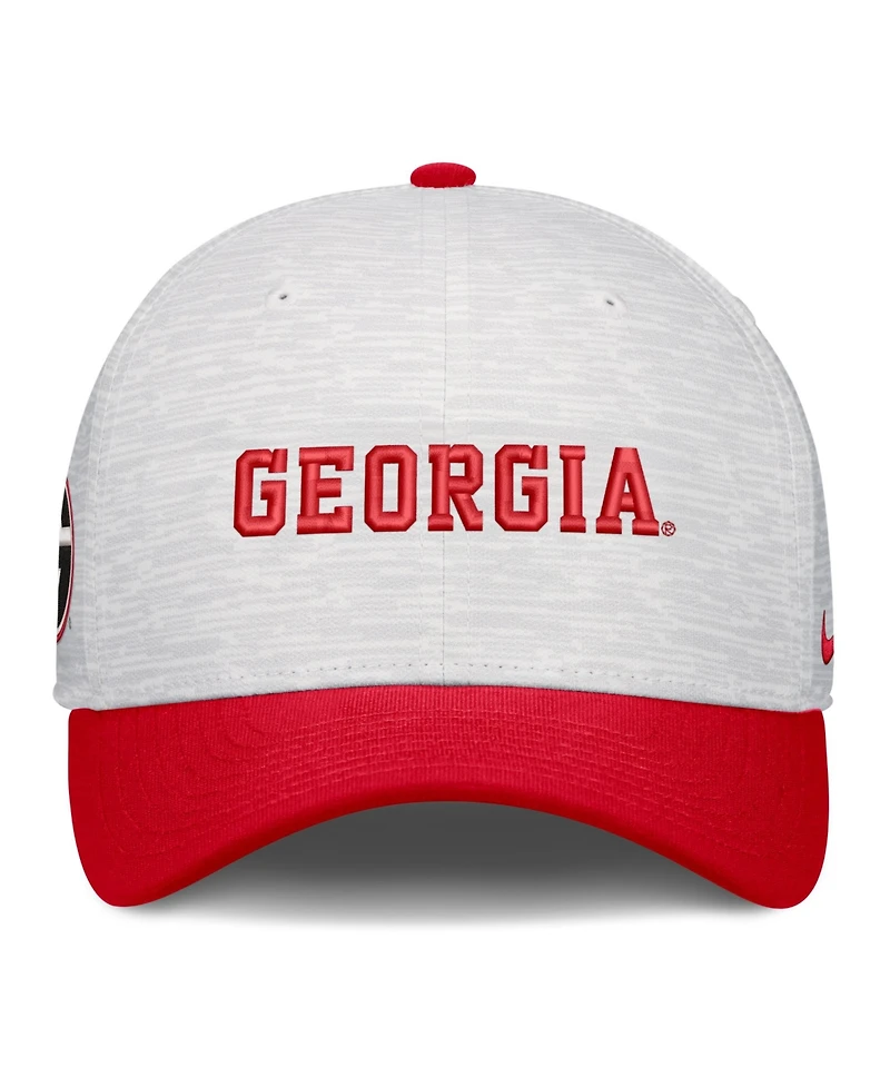 Nike Men's and Women's White/Red Georgia Bulldogs Primetime Rise Adjustable Hat