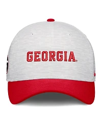 Nike Men's and Women's White/Red Georgia Bulldogs Primetime Rise Adjustable Hat