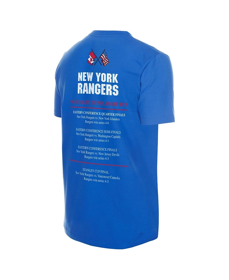 New Era Men's Blue York Rangers Stanley Cup Trophy Graphic T-Shirt