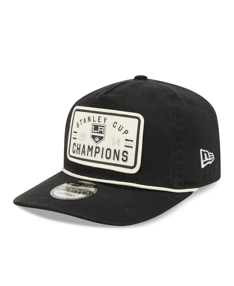 New Era Men's Black Los Angeles Kings Throwback Stanley Cup Champions Side Patch 19TWENTY Adjustable Hat