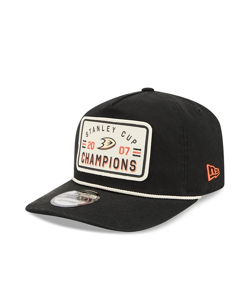 New Era Men's Black Anaheim Ducks Throwback Stanley Cup Champions Side Patch 19TWENTY Adjustable Hat