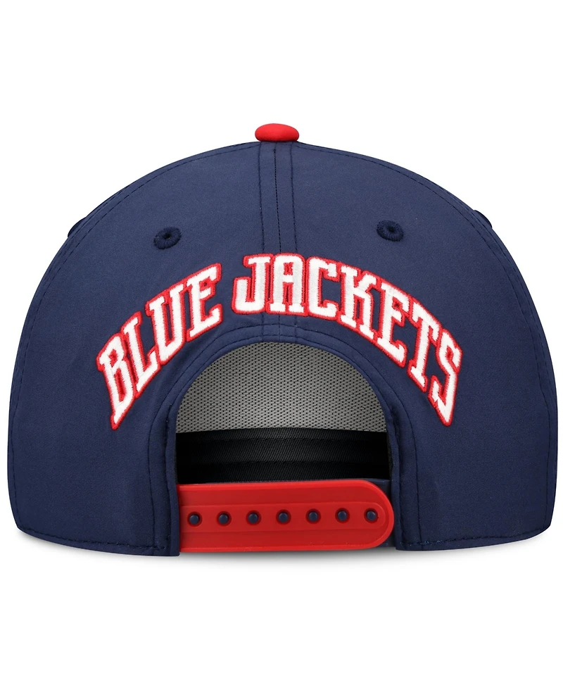 Fanatics Men's Navy Columbus Blue Jackets On Stage Podium A-Frame Adjustable Hat