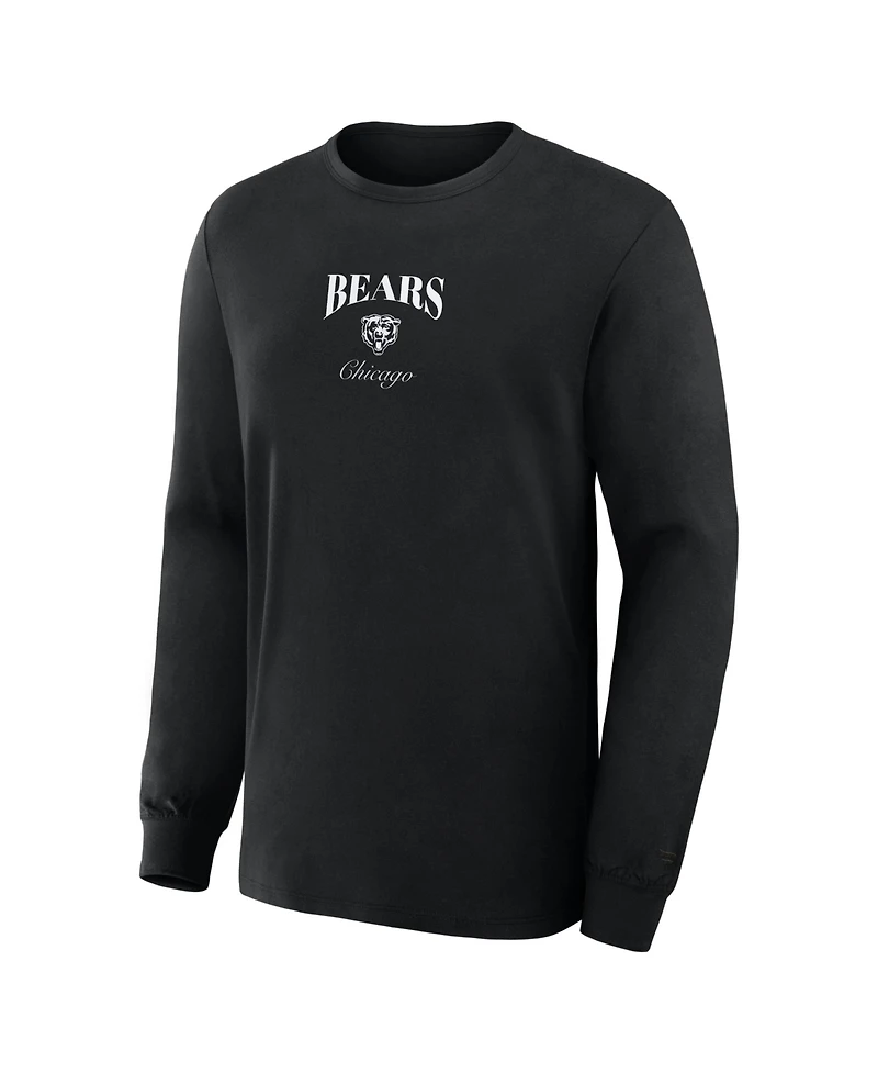 Fanatics Men's Black Chicago Bears Midnight Falls Long Sleeve T-Shirt