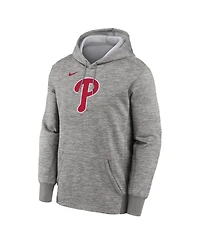 Nike Men's Heather Gray Philadelphia Phillies Primary Logo Therma Hoodie