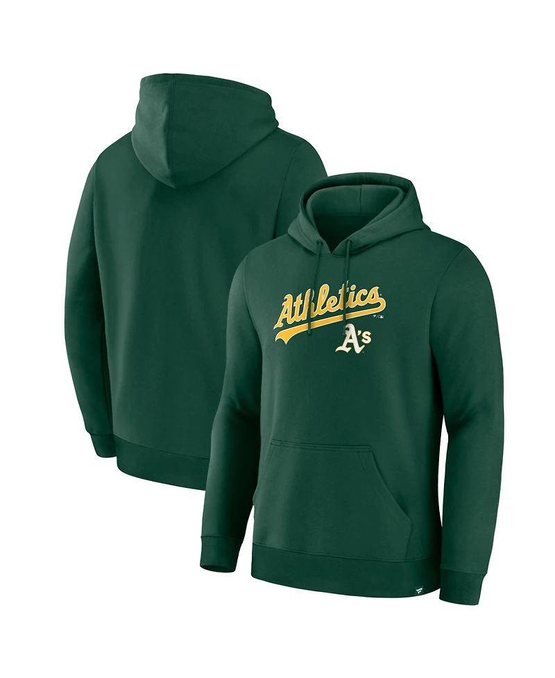 Fanatics Men's Green Athletics Lock-Up Legacy Hoodie