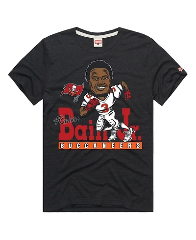 Homage Men's and Women's Rueben Bain Jr. Charcoal Tampa Bay Buccaneers Caricature Player Graphic Tri-Blend T-Shirt